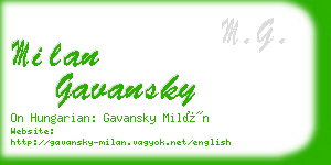 milan gavansky business card